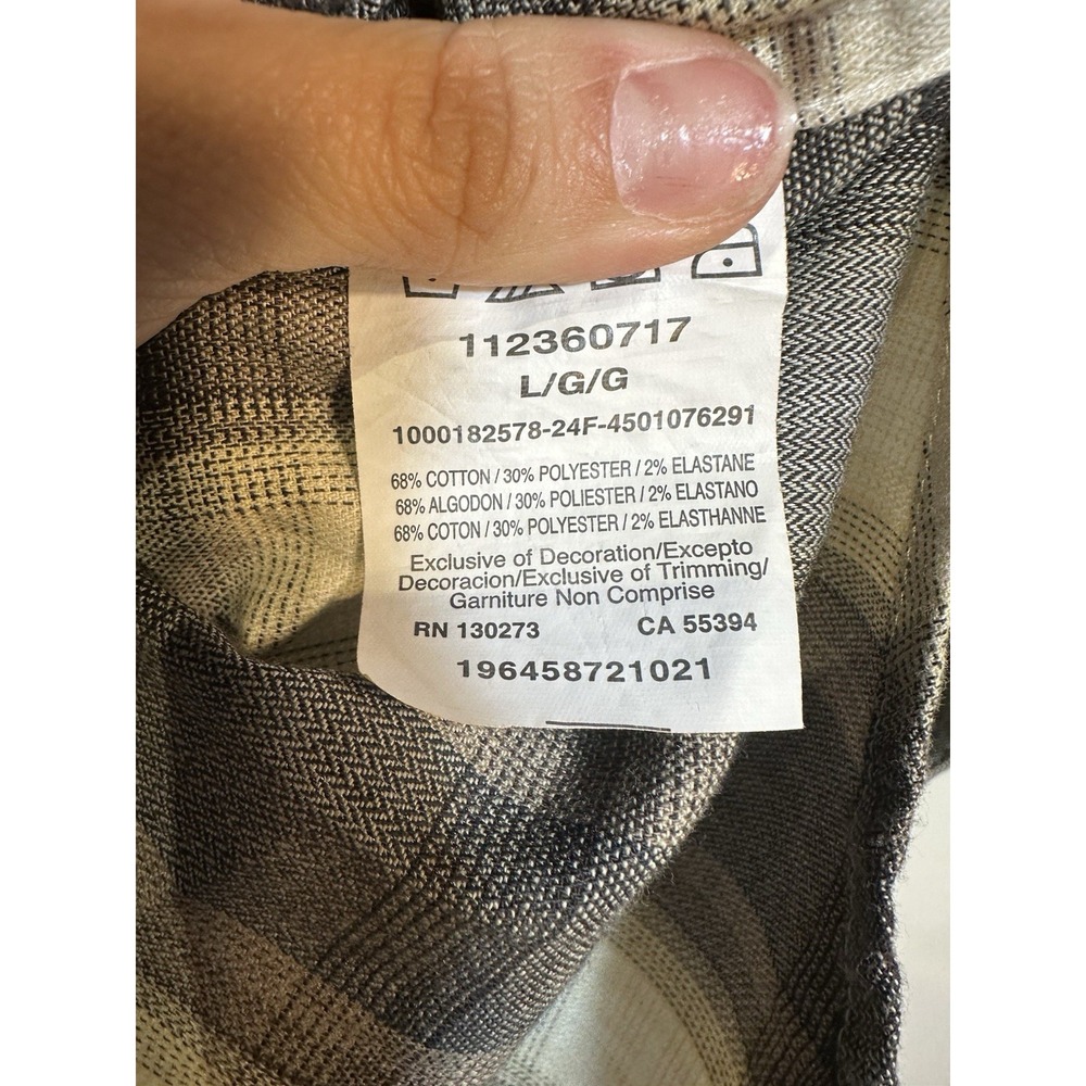 wrangler mens long sleeve‎ button down collared plaid shirt size large - Picture 6 of 7